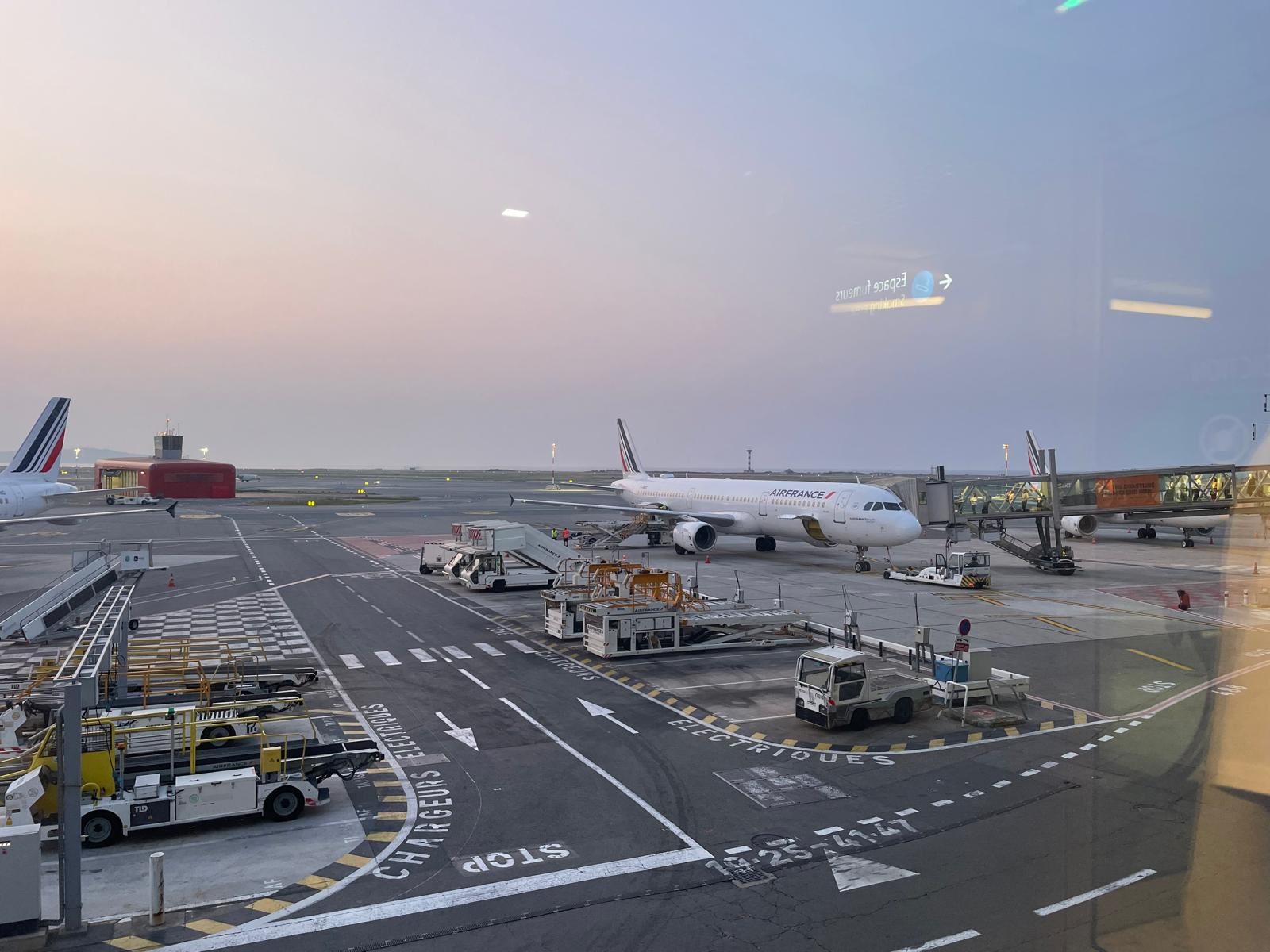 Nice Airport Terminal 1, view of the landing track